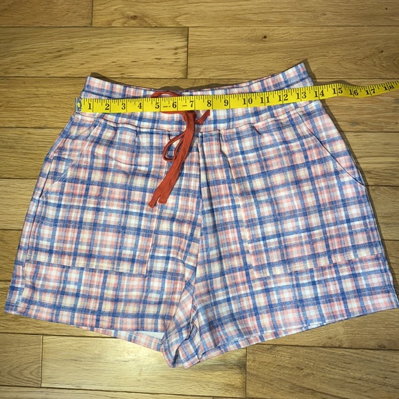 Anthropologie Kachel high waist blue white and pink plaid shorts size S NWT - Picture 7 of 15